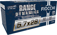 Fiocchi Range Dynamics 5.7x28mm 62gr Subsonic FMJ Ammo - 50 Rounds