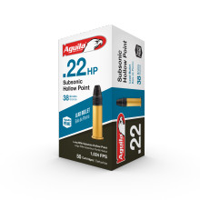 Aguila 22LR 38gr Subsonic HP Ammo - 50 Rounds