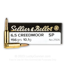 Sellier & Bellot 6.5 Creedmoor 156gr SP Ammo - 20 Rounds