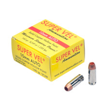Super Vel 10mm 160gr SCHP +P Ammo - 20 Rounds 
