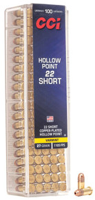 CCI 22 Short 27gr CPHP Ammo - 100 Rounds