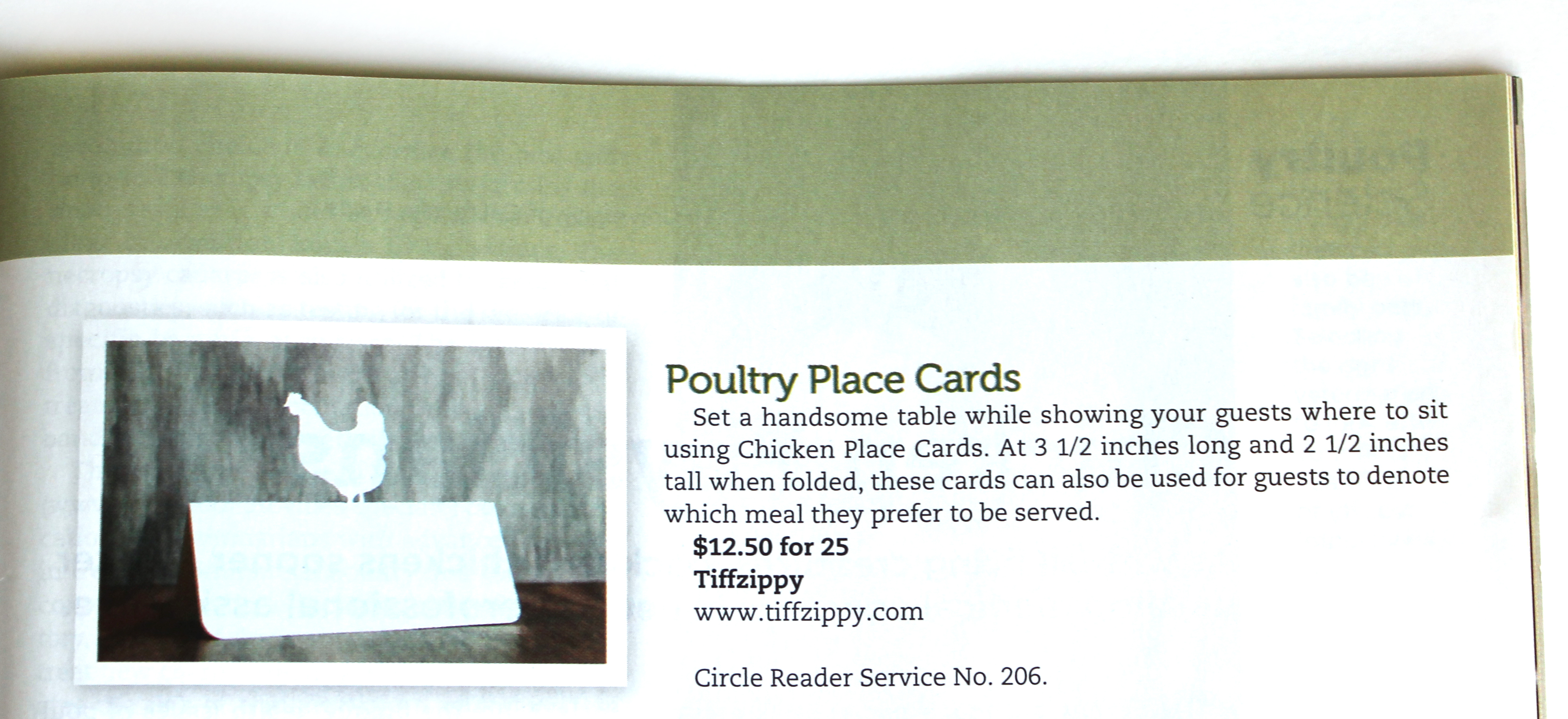 Chicken Place Card