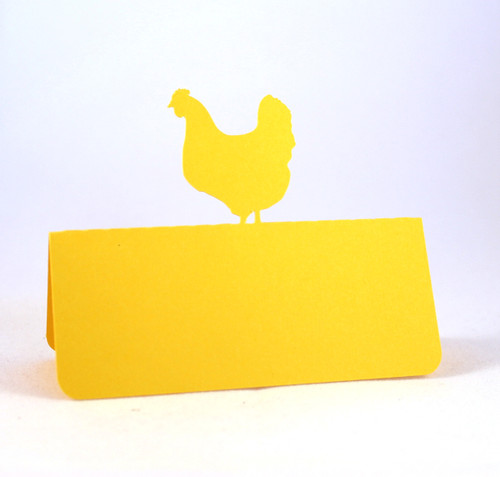 Chicken place card - shown in yellow