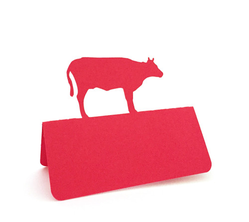 Cow place card - shown in red