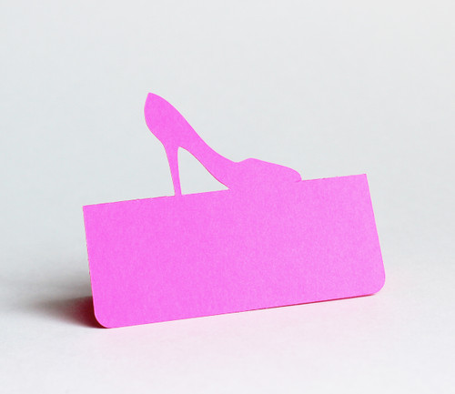 High heel place card - shown in hot pink