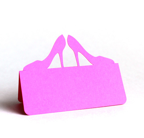 High Heels Place Card - shown in hot pink