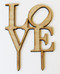 Love philly cake topper - shown in birch wood