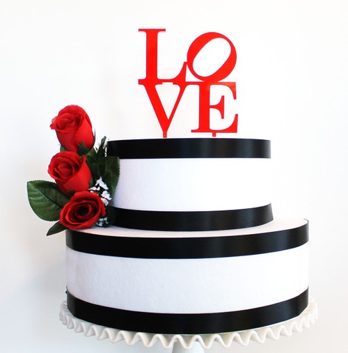 Love philly cake topper - shown in red acrylic