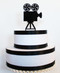Movie camera cake topper - black acrylic