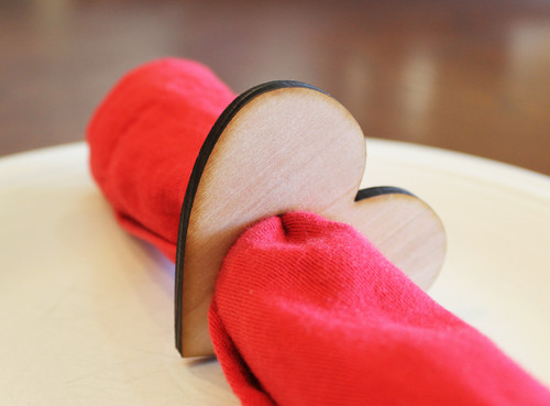 Heart wood napkin ring