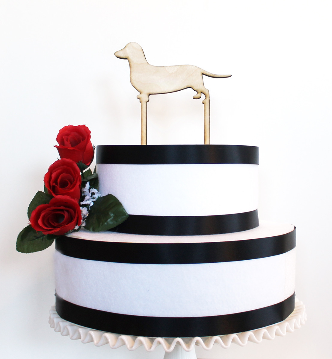 dachshund cake topper