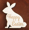 Happy Easter rabbit wood trivet