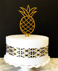Pineapple cake topper - Gold Glitter