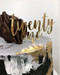 twenty one cake topper - shown in gold acrylic