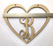 Monogram Wood Heart Door Sign