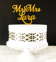 Mr & Mrs personalized name cake topper