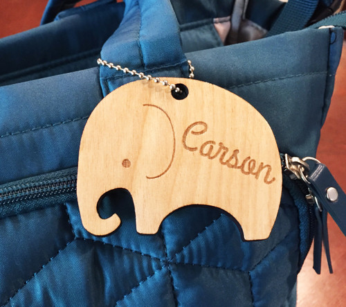 Personalized Elephant Diaper Bag Tag