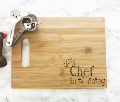 Chef in training cutting board