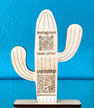 Scannable QR Code Cactus Sign