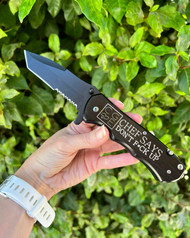 Personalized Engraved Beast Folding Knife