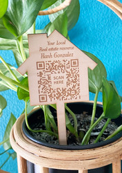 QR Code Plant Stake - House shaped