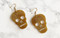 Skull earrings - gold glitter