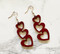 Hearts dangle wood earrings