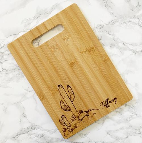 Cactus Personalized Name Cutting Board