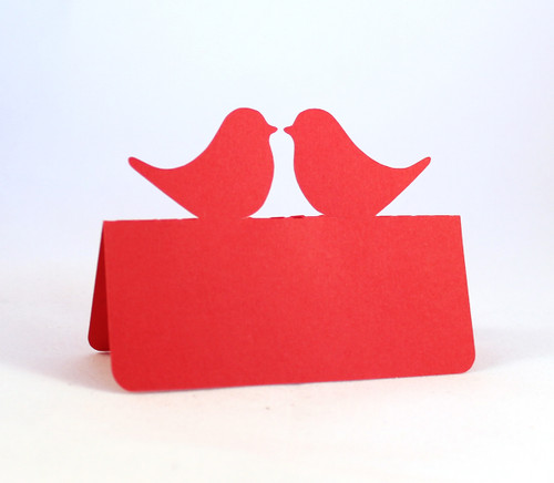 Love bird place card - red