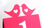 Love bird with heart table numbers - close up