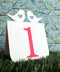 Love bird with heart table numbers