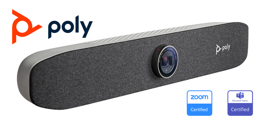 Poly P5 Personal Video Soundbar Zoom Certified Microsoft Teams Certified