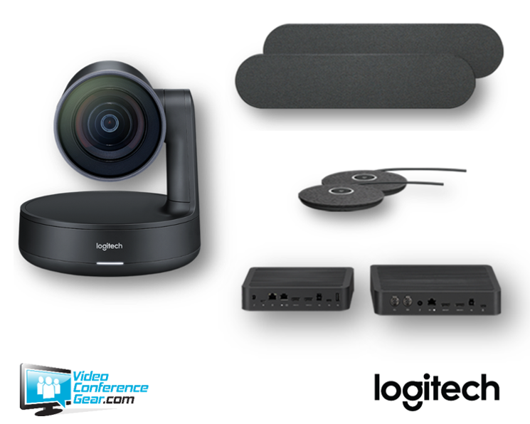 Logitech Rally Plus Solution Including Two Speakers And Two Mic Pods