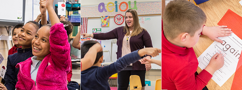 Happy Student, Effective Teacher, Child Writing