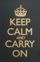 Keep Calm & Carry On Black & Gold Poster