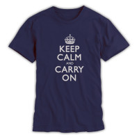 Keep Calm & Carry On Gentlemen's Light Navy and Grey T-Shirt
