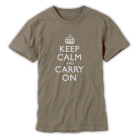 Keep Calm & Carry On Gentlemen's Olive & Grey T-Shirt