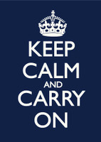 Keep Calm & Carry On Navy Blue Poster