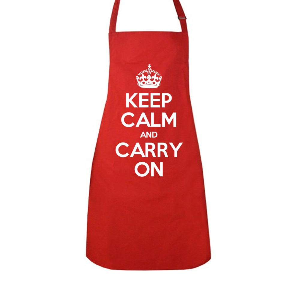 KEEP CALM AND CARRY ON RED APPRON
