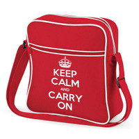 KEEP CALM AND CARRY ON FLIGHT BAG RED