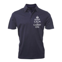 Keep Calm and Carry On Mens Navy Polo Shirt