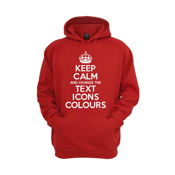 KEEP CALM AND CARRY ON CUSTOMISED HOODED TOP