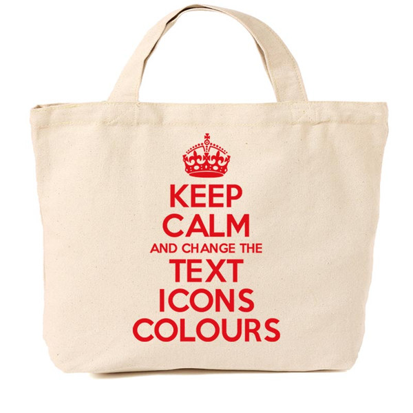 KEEP CALM AND CARRY ON CUSTOMISED TOT BAG