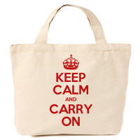 Keep Calm and Carry On Canvas Tote with Red Print