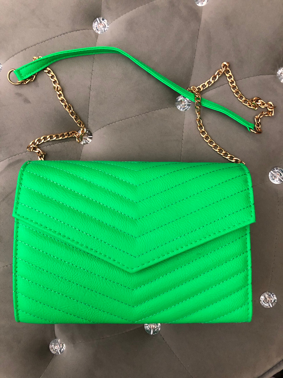 neon green handbag