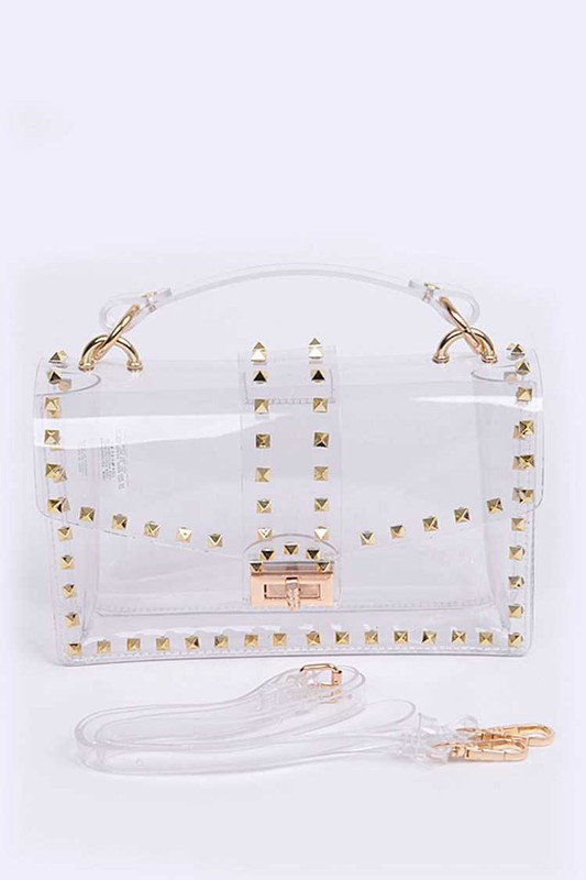 clear studded bag