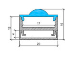 Aluminium LED Profile with clear diffuser Ceiling Surface Mounted