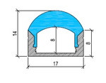 Zoom Aluminium  LED Profile with clear diffuser Surface Mounted