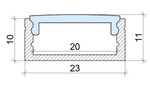 Wide Aluminium LED Profile Surface Mounted 