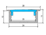 Wide Aluminium LED Profile Recessed